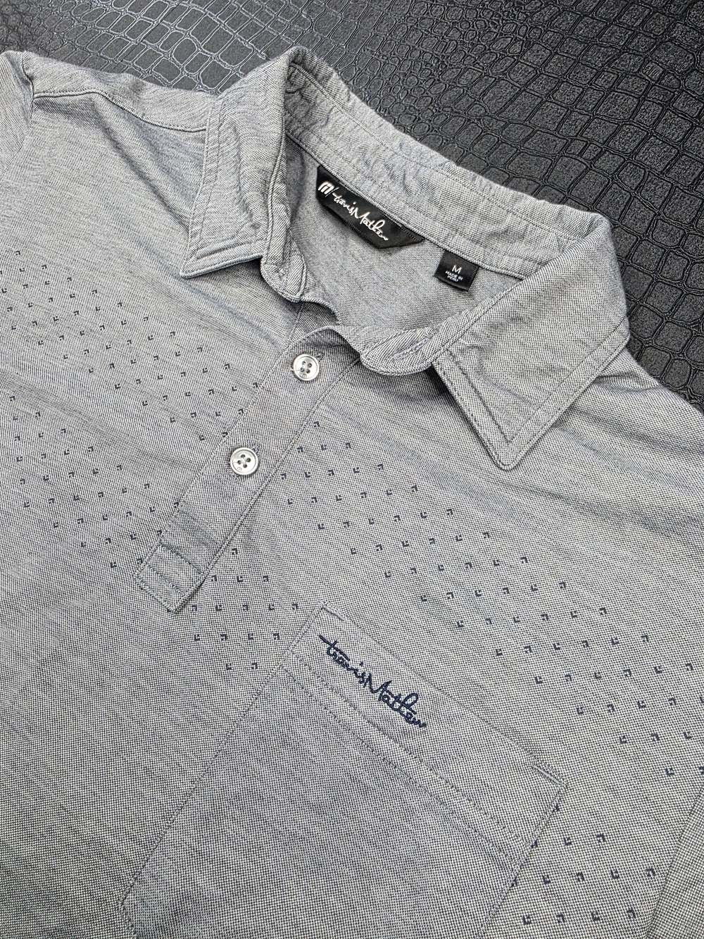 Travis Mathew Finger Lakes Golf Polo Grey Size Medium